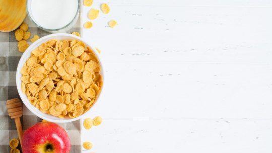 Bol de avena con manzana y galletas 